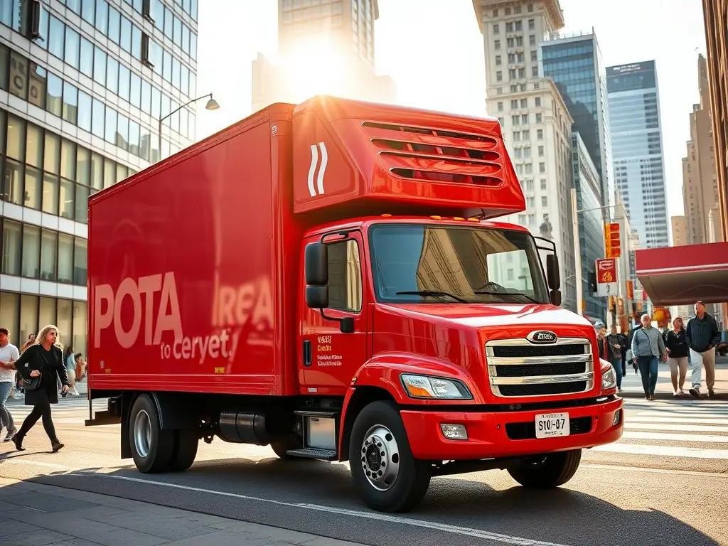 A delivery truck with the Sun Bright logo on the side, showcasing the company's local distribution services.