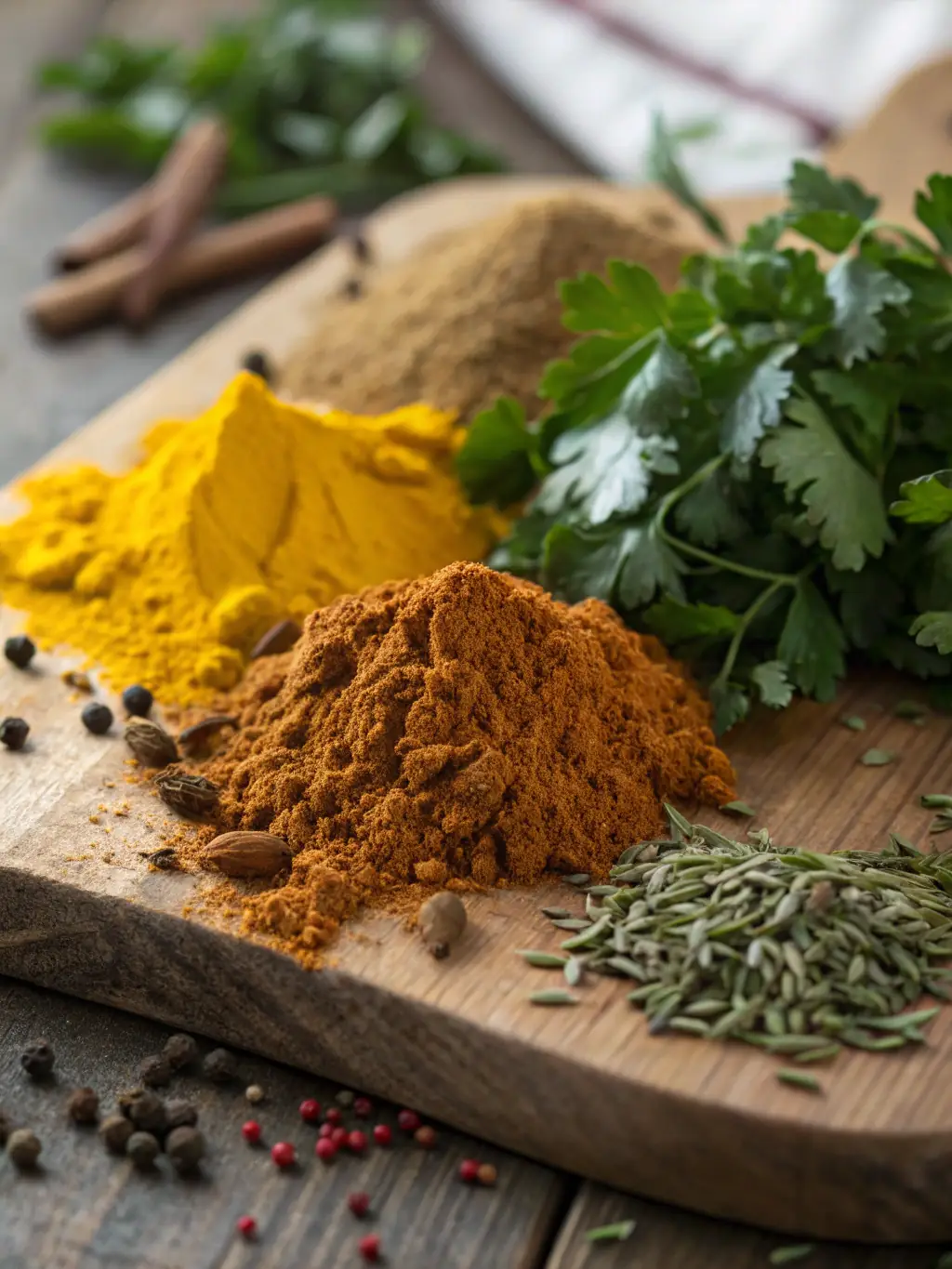 A close-up shot of spices and grains being packaged, emphasizing Sun Bright's focus on quality and careful handling of food products.